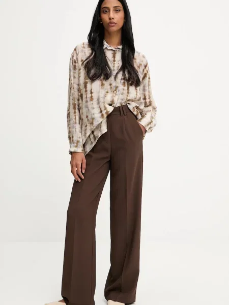 Сорочка Answear.LAB relaxed класичний комір коричневий