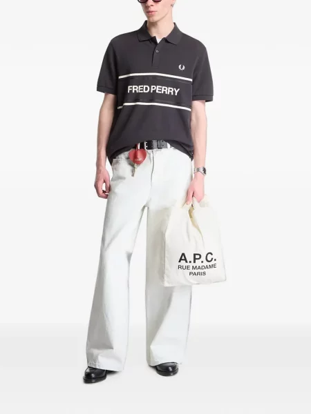 Tricou polo Fred Perry cu imagine gri