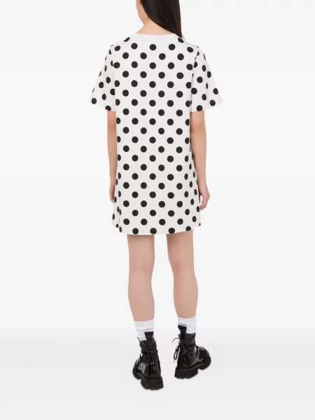 Rochie mini Moschino cu buline teddy alb