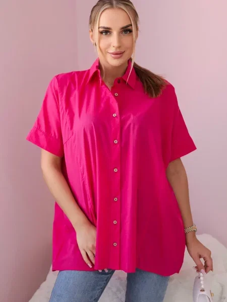 Cămașă Kesi cu mâneci scurte scurtă fucsie