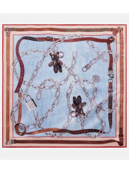 Fular Acne Studios de mătase albastru