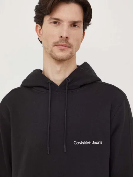 Kapucnis melegítő felső Calvin Klein Jeans fekete