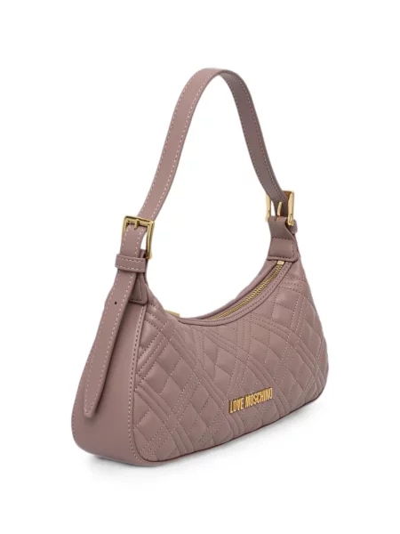 Ватиран шопинг чанта Love Moschino с автограф розово