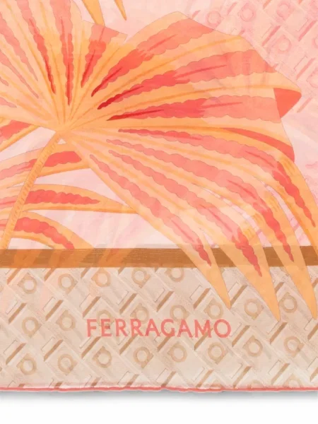 Fular Ferragamo cu imagine roz