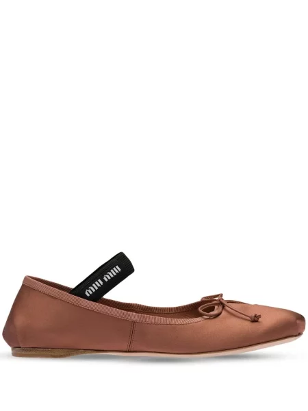 Chiloți Miu Miu din satin slip-on maro