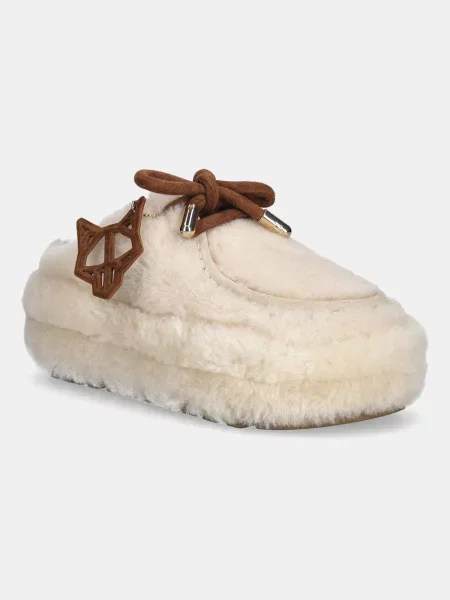 Naked Wolfe papuci de casa Blizzard Blizzard Sand Suede/Shearling bej