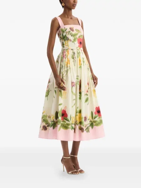 Rochie Oscar De La Renta cu model floral din poplin