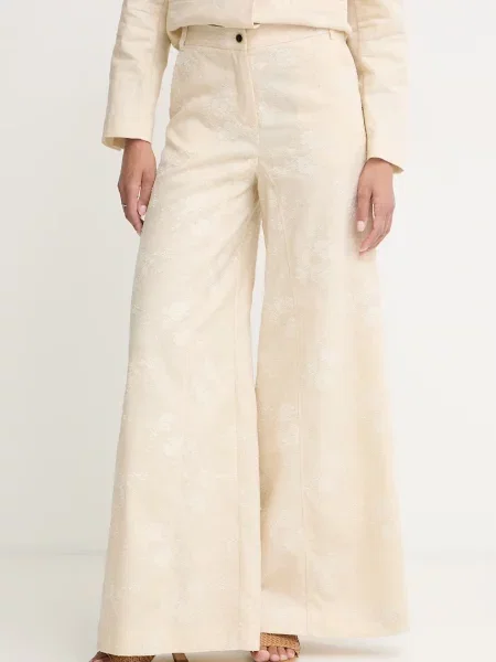 Pinko pantaloni pentru femei din in bej