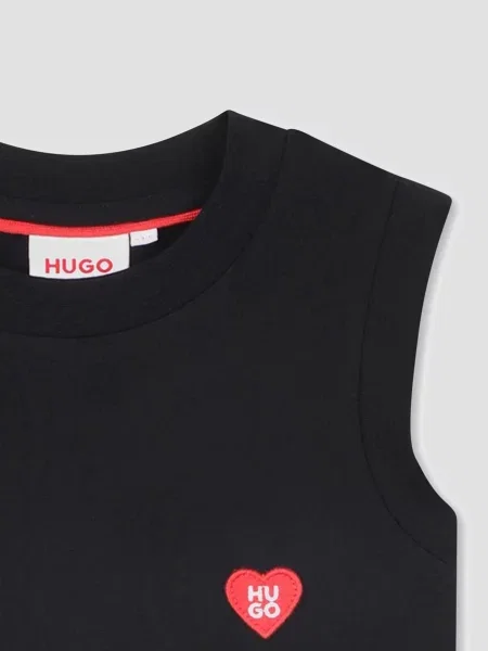 Дитяча Сукня міді HUGO Kids чорний