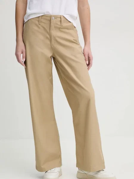 Levi's jeansy STRAIGHT medium waist beżowe