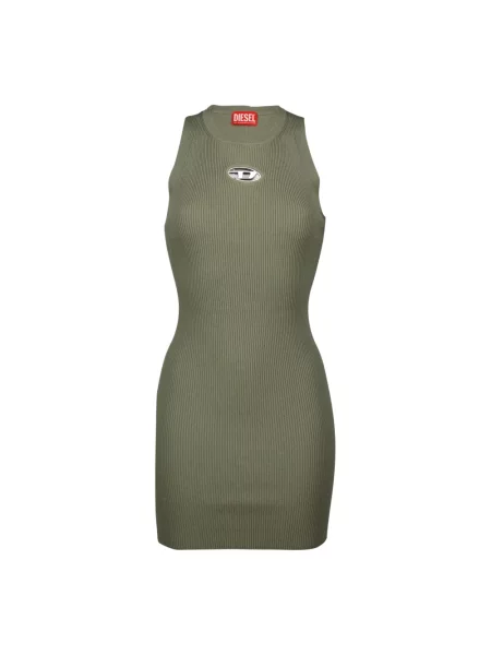 Dzianinowa mała mały sukienka mini Diesel zielona