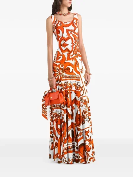 Lung rochie Dolce & Gabbana cu imagine portocaliu