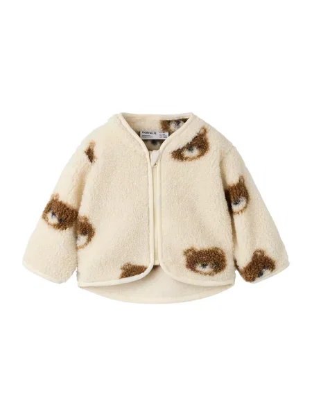NAME IT Jachetă fleece NBMOrlaj crem / închis maro