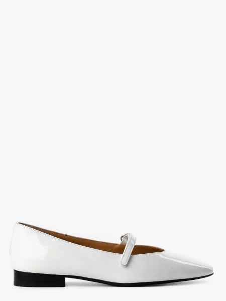 Кожаные лаковые балетки Leberdes белые