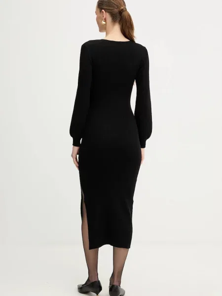 Morgan rochie midi mulată RMROSA negru