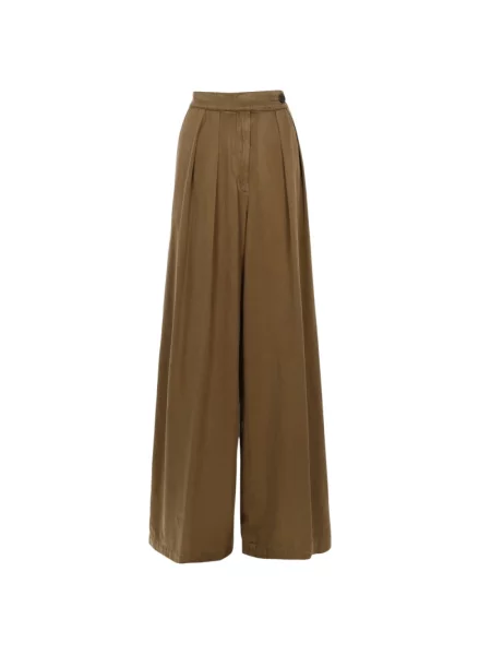 Spodnie Dries Van Noten brązowe