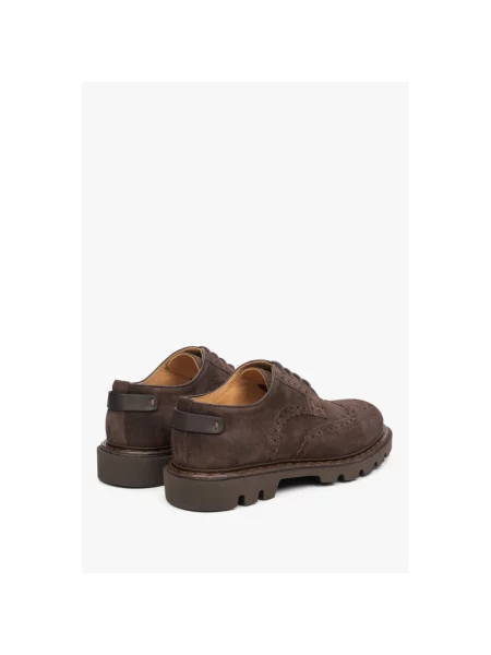 Велюровый броги Estro коричневый