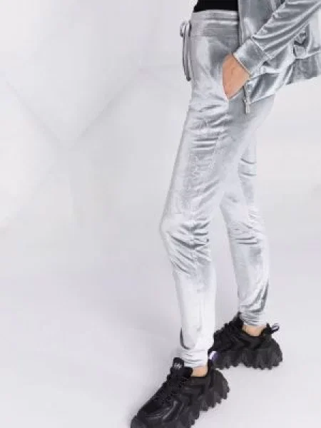 Aksamitny komplet dresowy Philipp Plein szary