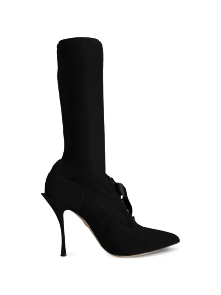 Botine Dolce & Gabbana cu șireturi din dantelă negru