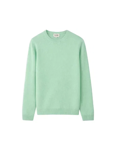 GOBI Cashmere Pulover Women's Essential Cashmere Crewneck Sweater deschis verde