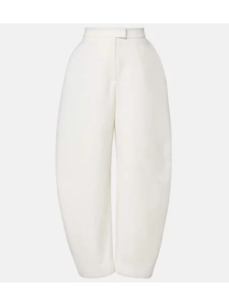 Pantaloni Róhe cu talie înaltă alb