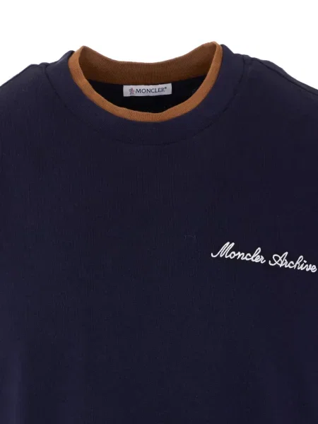 Tricou Moncler cu broderie albastru