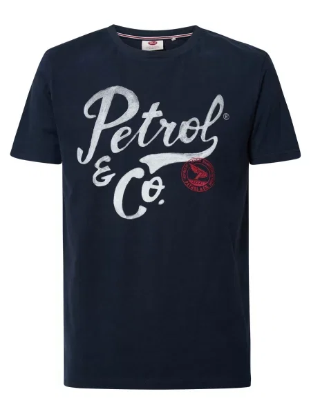 Petrol Industries Tricou negru alb
