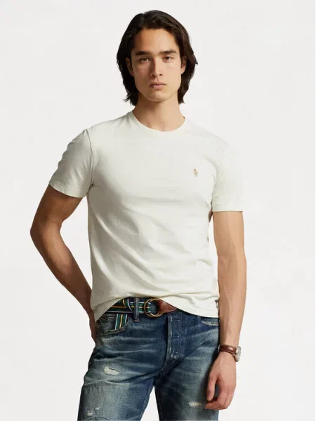 T-shirt o kroju regular fit z czystej bawełny Polo Ralph Lauren beżowa