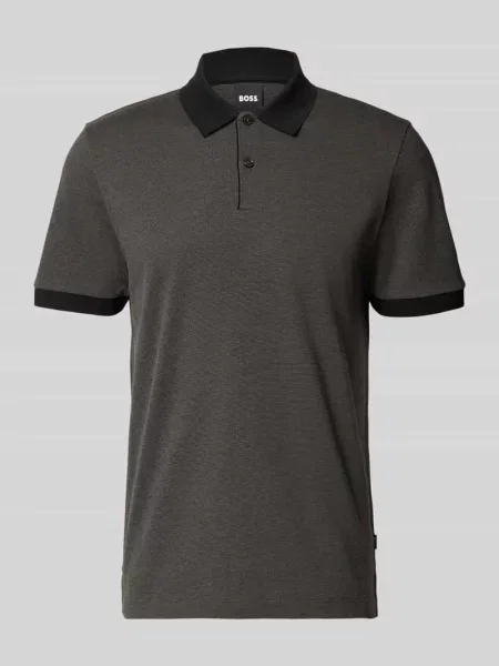 Koszulka polo o kroju regular fit z czystej bawełny model H-PARLAY Boss czarna