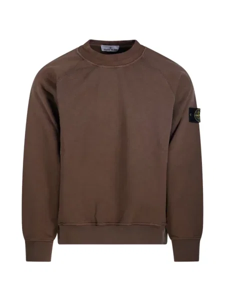 Fleecová fleecová mikina Stone Island s kamínky hnědá