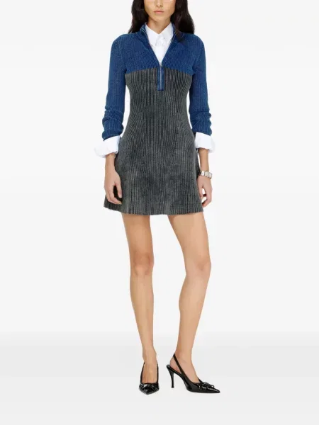 Rochie din denim Diesel tricotate gri