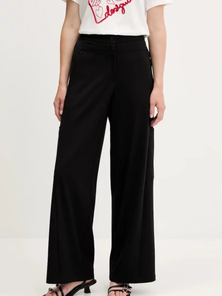 Desigual pantaloni LATE lat high waist negru