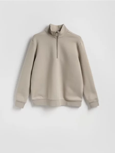 Reserved Hanorac monocromatic cu guler perkins deschis gri