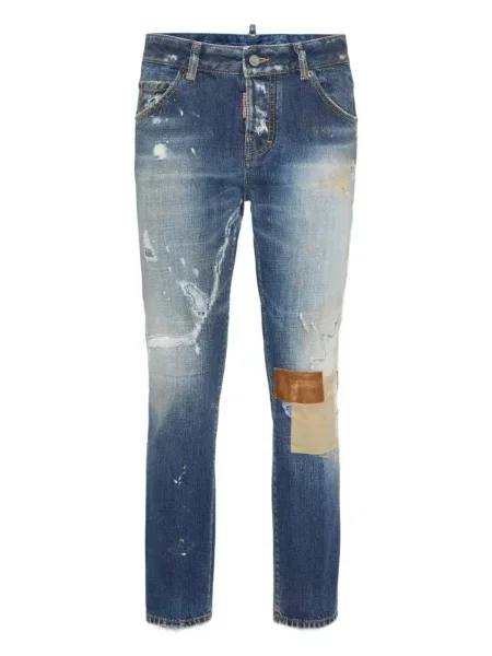 Blugi skinny Dsquared2 zdrențuiți albastru