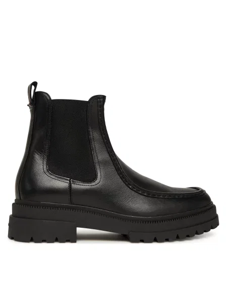Kotníková obuv s elastickým prvkem Tommy Hilfiger Th Chunky Dress Casual Chel černá