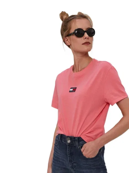 Koszulka Tommy Hilfiger Jeans różowa