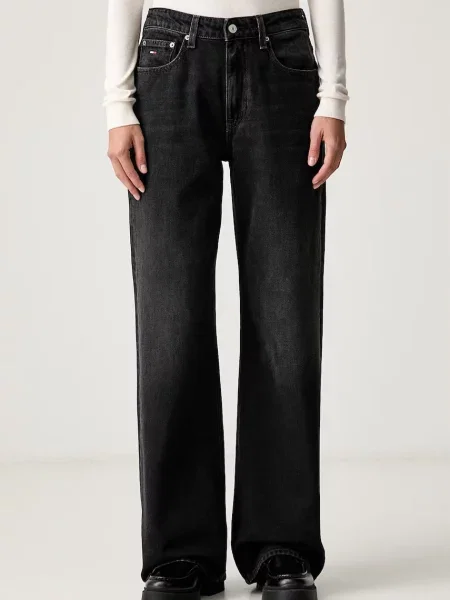 Tommy Jeans blugi relaxed fit pentru femei negru