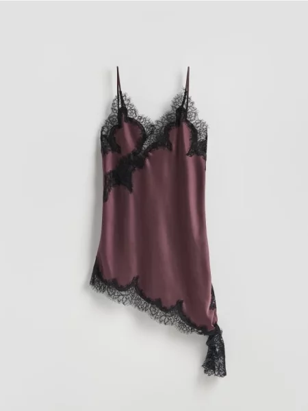 Reserved Асиметрична сукня-міні бордовий