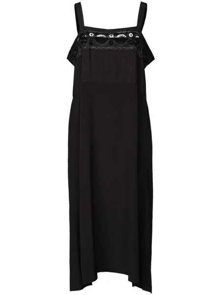 Rochie midi Maison Margiela cu broderie până la genunchi de costum negru