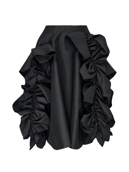 Fustă midi Comme Des Garçons cu volane asimetrică negru