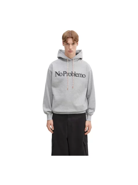 Bluza z kapturem No Problemo z kapturem szara
