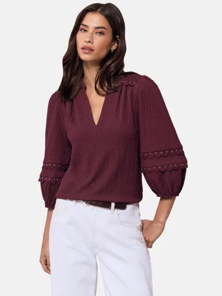 Lipsy Bluză burgundy roșu