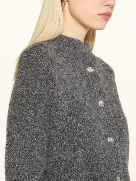 Gestuz Kardigan Gzalpha Z Błyszczącą Przędzą grau
