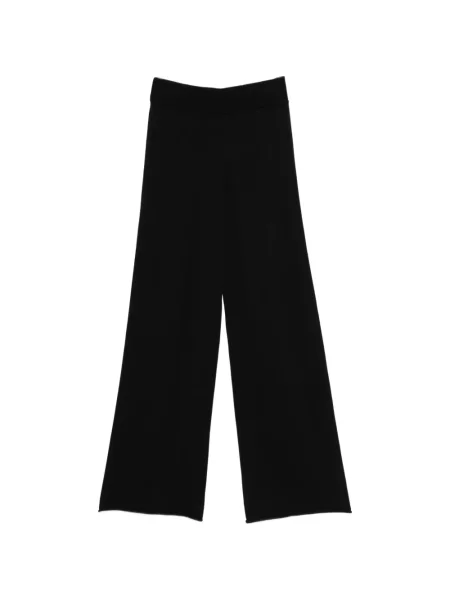 Pantaloni Philo-sofie cu picior lat cu nervuri negru
