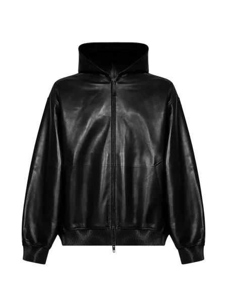 Scurt palton Balenciaga cu glugă negru