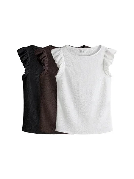 The Set Tricou ciocolatiu / negru alb
