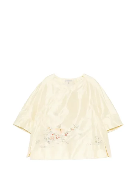 Top Shiatzy Chen cu broderie din satin galben