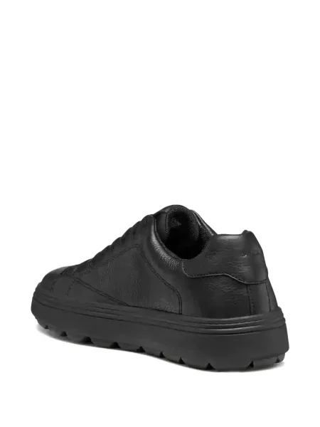 Sneakerși Geox din piele cu autograf negru