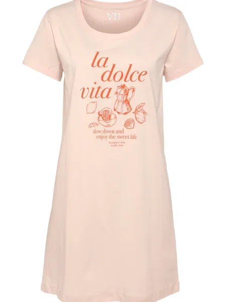 VIVANCE Spalna srajca oranžna / svetlo roza