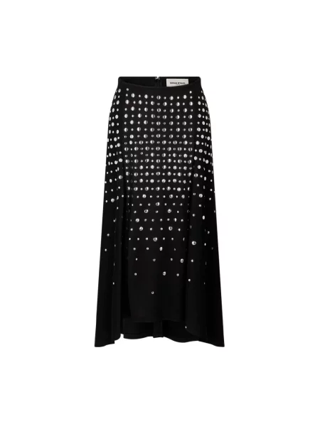 Spódnica mini Sonia Rykiel wełniana w paski z paskiem czarna